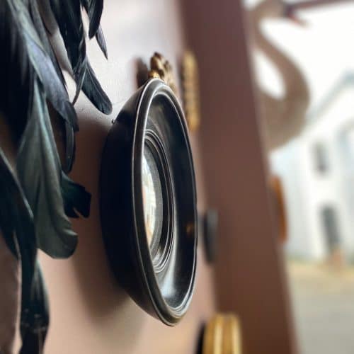 black deep framed mirror