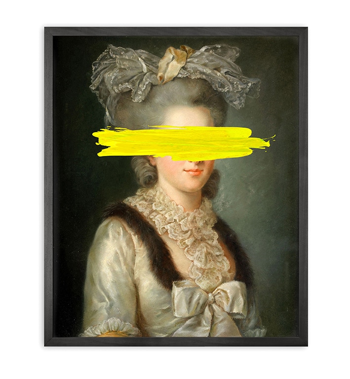 Yellow Mark - framed printed canvas