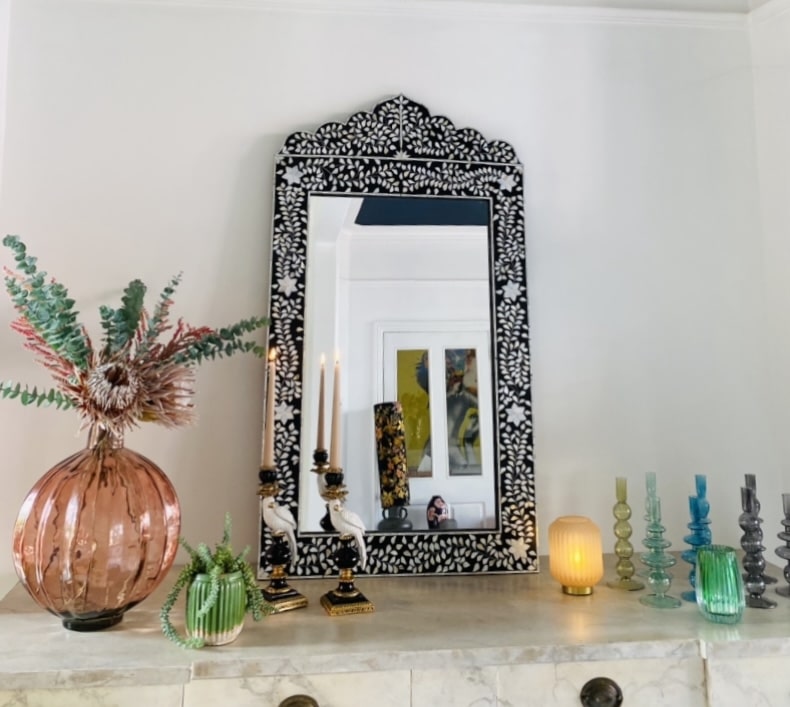 Iniya Bone Inlay Mirror  - Black Large - Image 5
