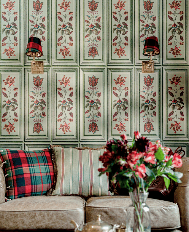 Tyrolean Panel (Alpen Green) Wallpaper