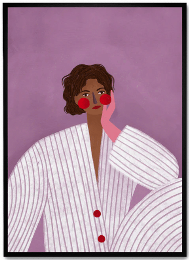 Woman with the pink glove